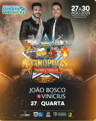 Imagem da notícia É hoje: Abertura da 23ª Festa do Peão de Alcinópolis terá presença de autoridades e show de João Bosco & Vinícius